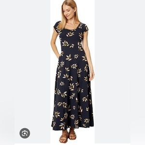 Pact cross back maxi dress in navy floral